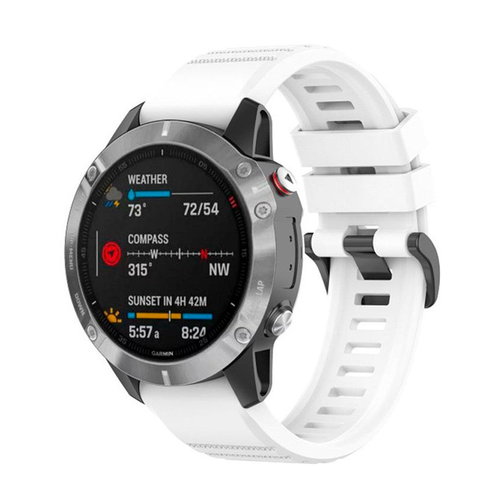 Fast Universal Garmin 22mm silikonstropp m. QuickFit - Hvit