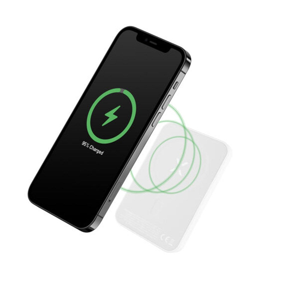 Fast Power Bank med trådløs lading 6000 mAh - Hvit