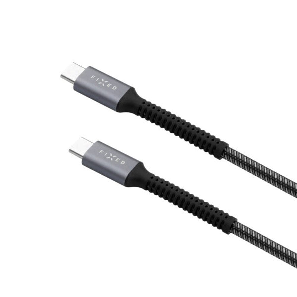Fast rustning 240W USB-C til USB-C PD-kabel m. Forsterkede ender 2m - Grå