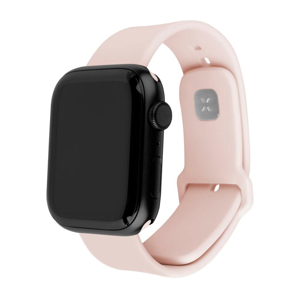 Fast Apple Watch (42/44/SE/45/46/49 mm) Sporty silikonremsett - rosa