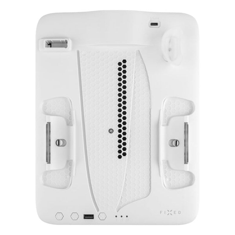 PS5 Slim Stativ m. Kjøling / 1 x USB-C og 1 x USB-A / 2 x PS5-kontroller ladespor - svart / hvit