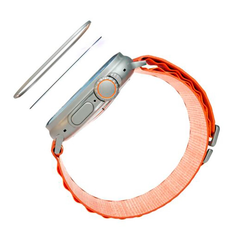 Fixed Apple Watch Ultra 3/2/1 (49mm) Safirglas Skærmbeskyttelse m. Metalramme - Gennemsigtig