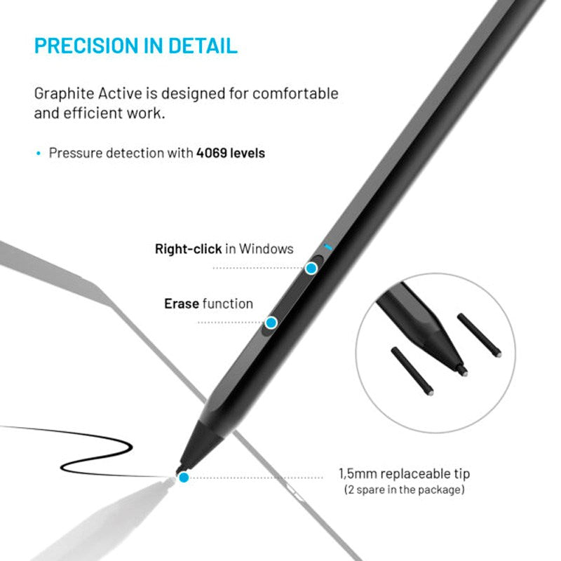 Fixed Graphite Active Universal Stylus Pen - MPP Kompatibel - Sort