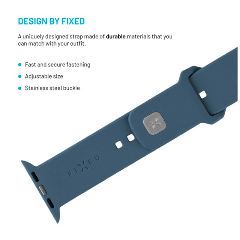 Fixed - Apple Watch (42 / 44 / SE / 45 / 46 / 49mm) Sporty Silikone Rem Sæt - Lyseblå