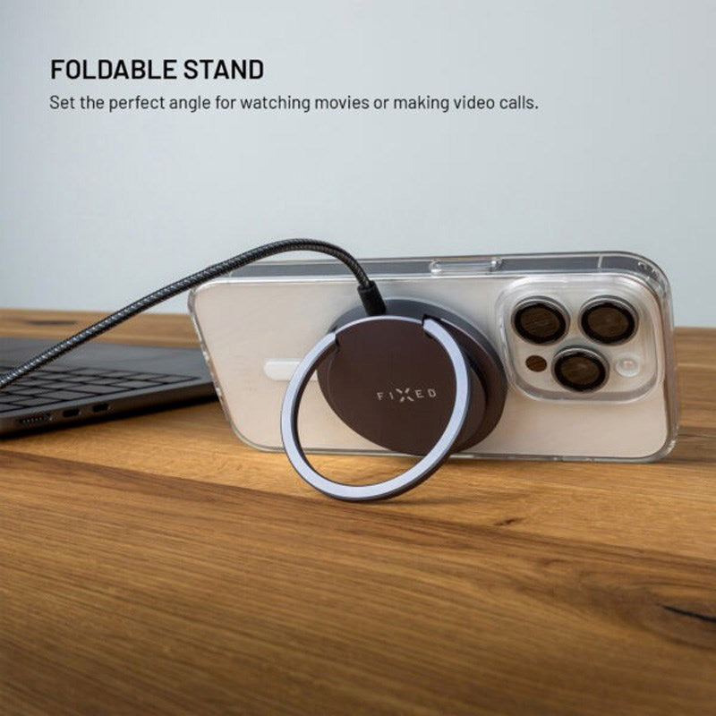 Fixed Trådløs Oplader m. 15W - MagSafe / Qi2 Kompatibel - Grå