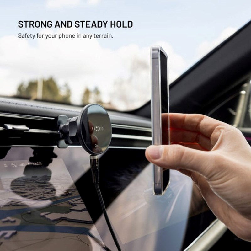 Fixed Mobilholder til Bil med 15W Trådløs Opladning til Ventilationsgitter - Sort