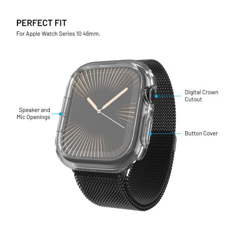 Apple Watch 11 / 10 (46mm) Fixed Cover m. Indbygget Skærmbeskyttelsesglas - Gennemsigtig