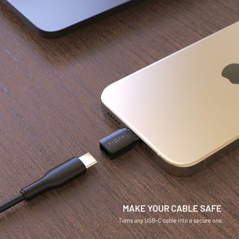 Fixed 240W Data Blocker med 1 x USB-A 1 x USB-C - Sort