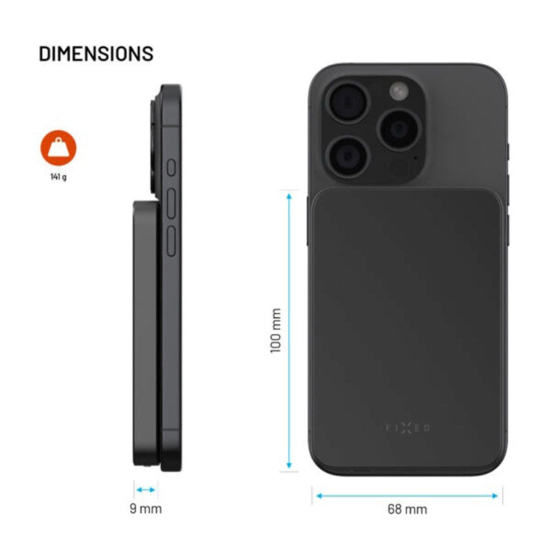 Fixed MagZen Powerbank 5.000 mAh m. Qi2 - Sort