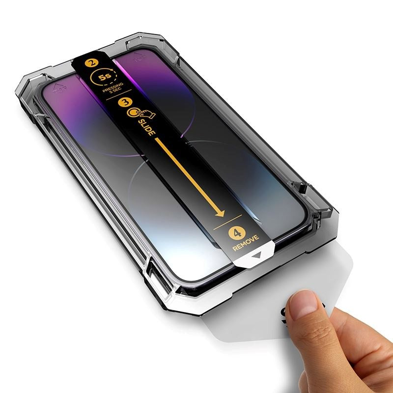 Mobile Origin Skjermbeskyttelsesglass m. Applikator - iPhone 14 Pro - Gjennomsiktig / Black Edge