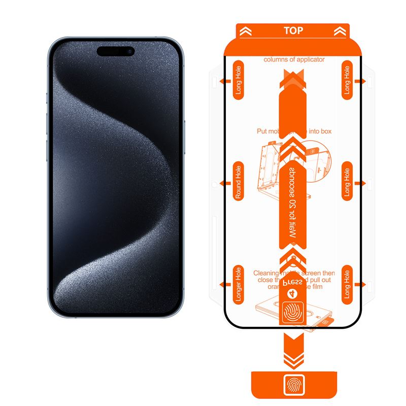 iPhone 15 Plus Mobile Origin Orange Screen Guard Skjermbeskyttelse – 2 stk. - Gjennomsiktig