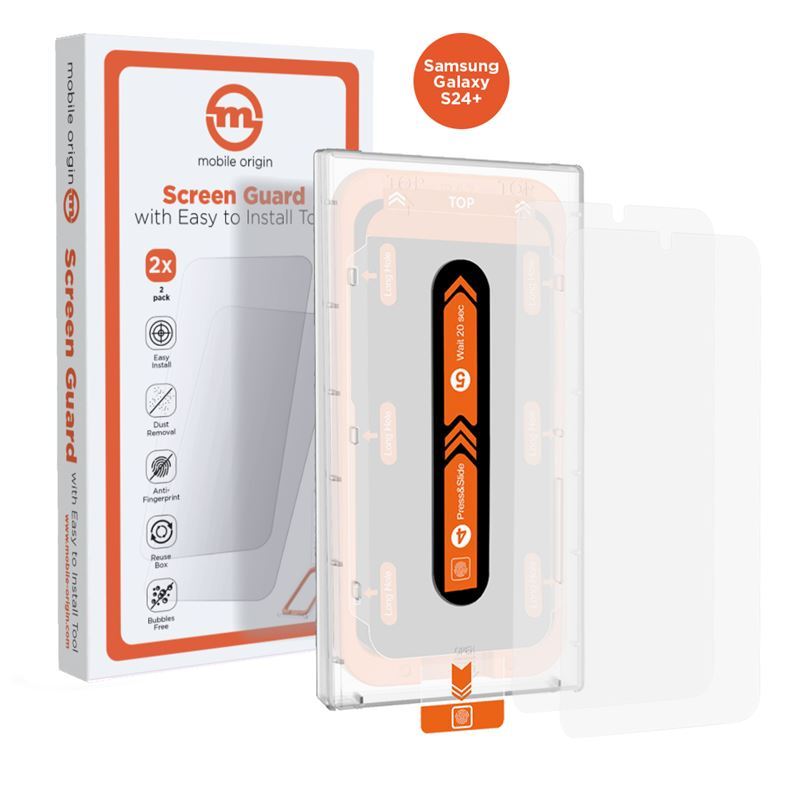 Samsung Galaxy S24+ (Plus) Mobile Origin Orange Screen Guard Skjermbeskyttelse – 2 stk. - Gjennomsiktig