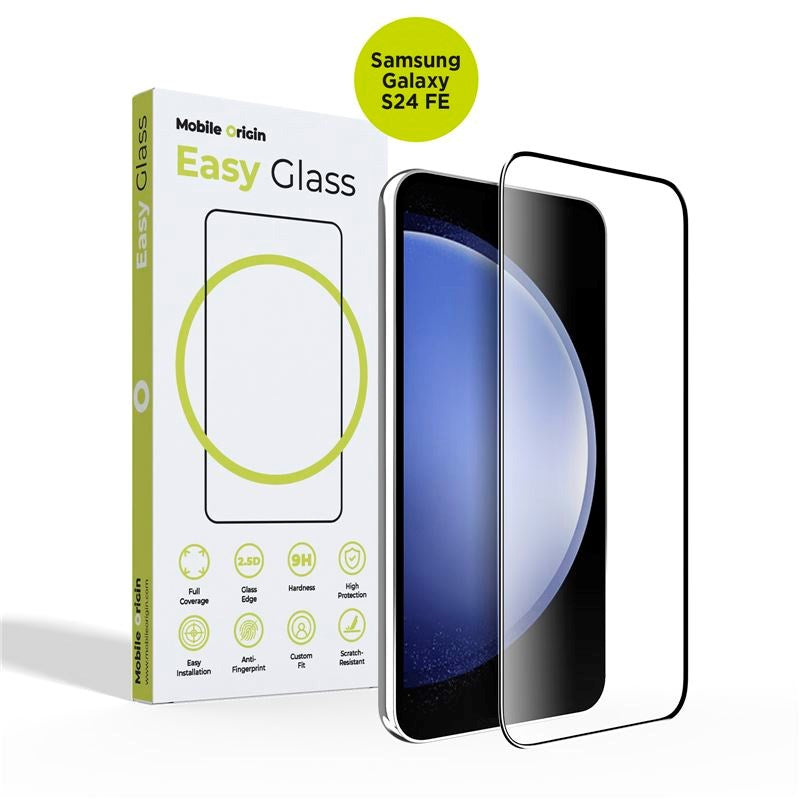 Samsung Galaxy S24 FE Mobile Origin EasyGlass Skjermbeskytter - Gjennomsiktig / Black Edge