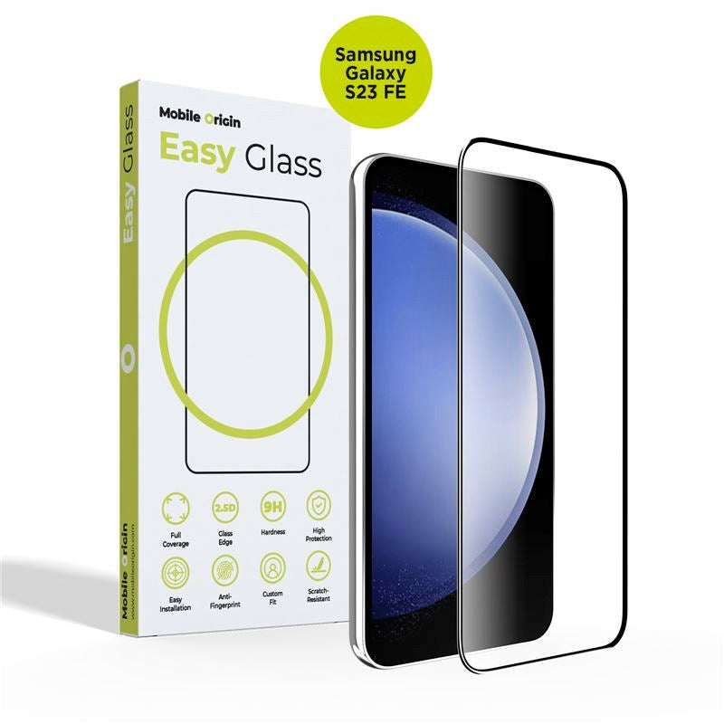 Samsung Galaxy S23 FE Mobile Origin EasyGlass Skjermbeskytter - Gjennomsiktig / Black Edge