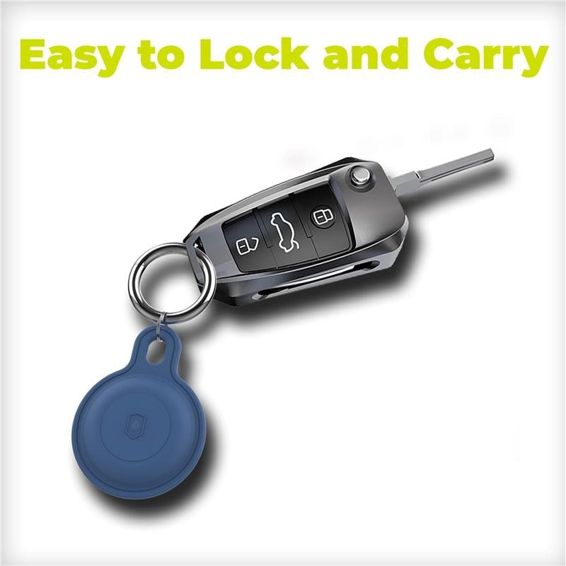 Mobile Origin Vandafvisende Silikone AirTag Holder m. Nøglering - Blå