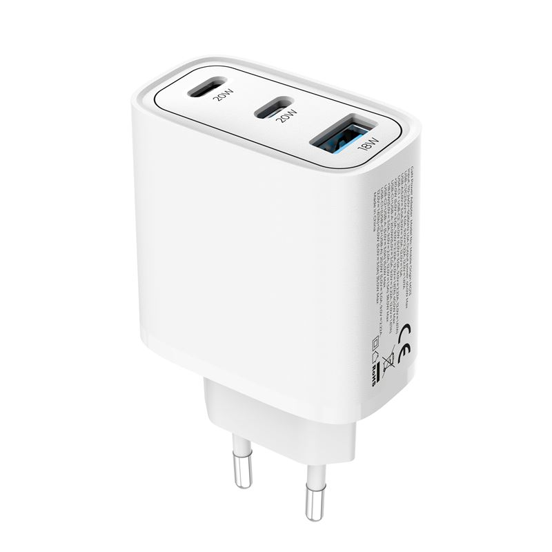 Mobil Origin GaN 40W Vegglader USB-A + 2 USB-C - Hvit