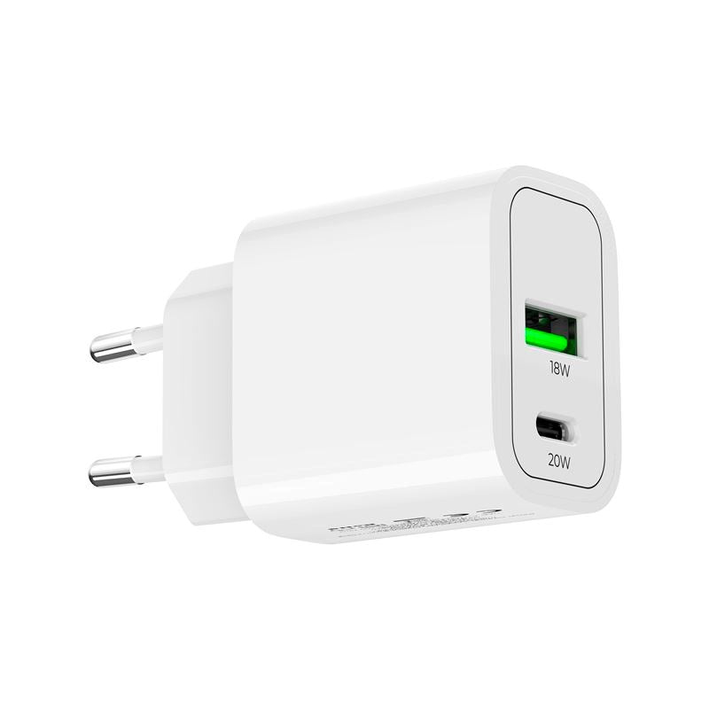 Mobile Origin - MO12 20W Vægoplader m. 1x USB-A & 1x USB-C - Hvid