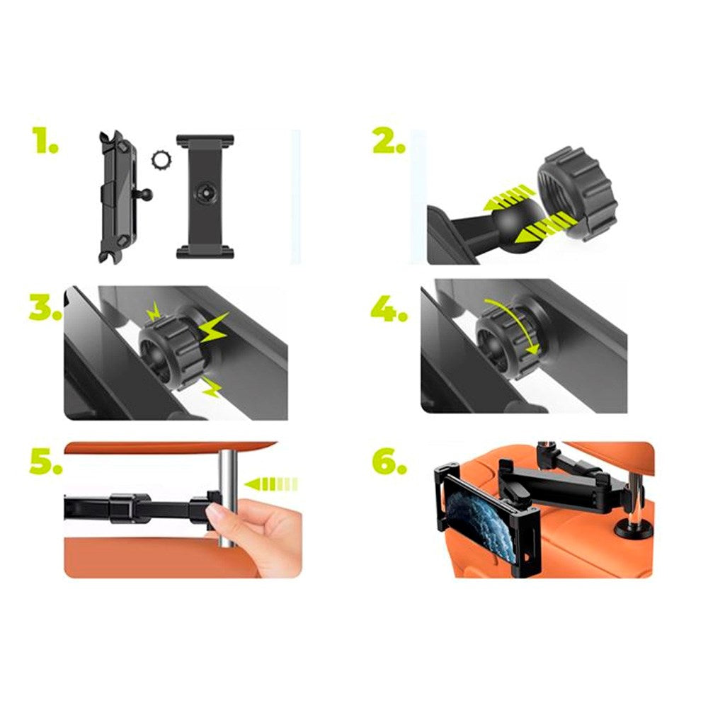 Justerbar nettbrettholder for bil - Mobile Origin MO7 - Svart