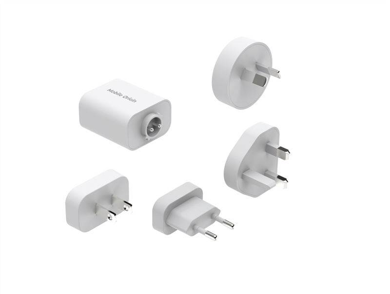 Mobile Origin GaN 30W Rejseadapter - EU, USA, UK, AUS - Hvid