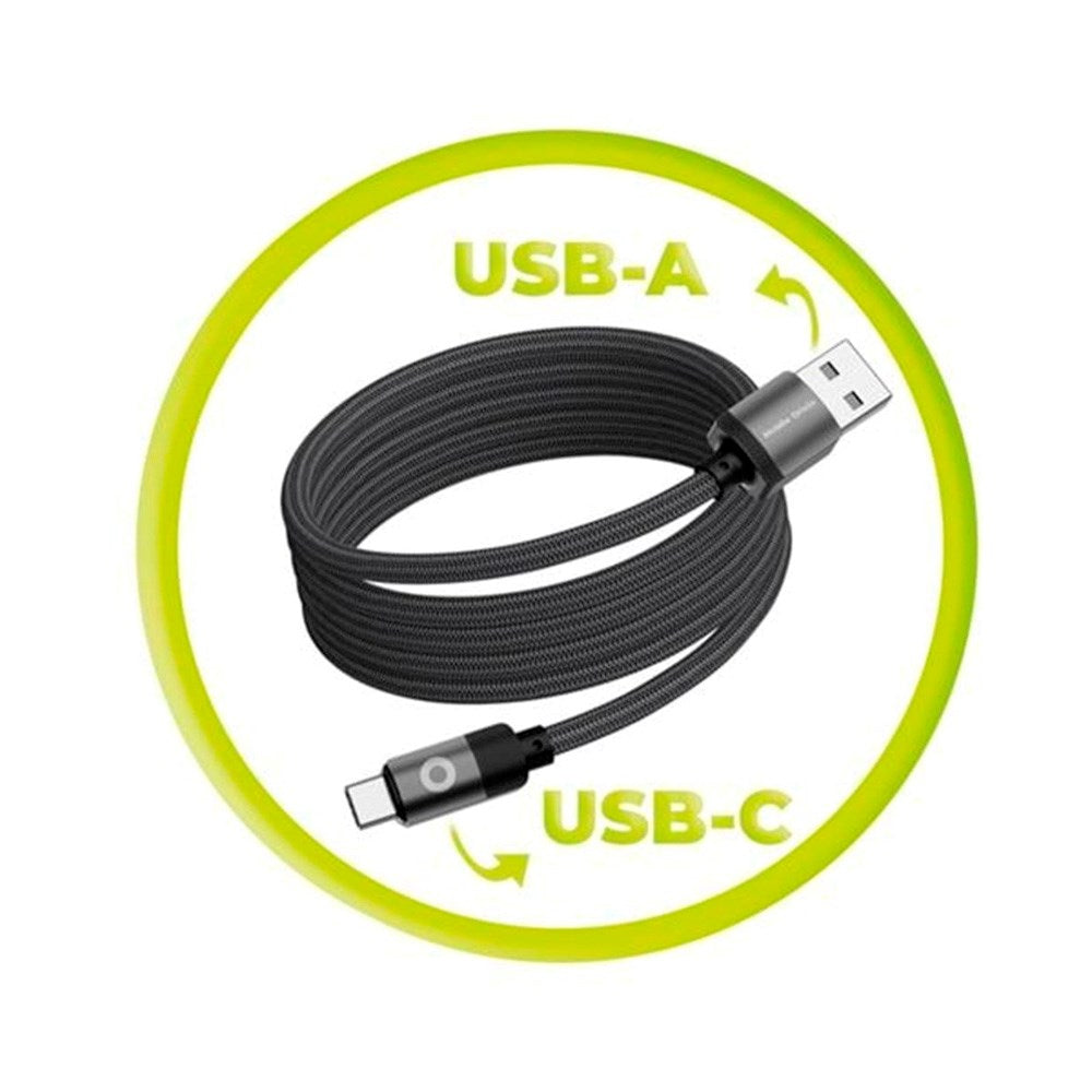 Mobile Origin - 1m Magnetisk USB-A til USB-C Kabel - Sort