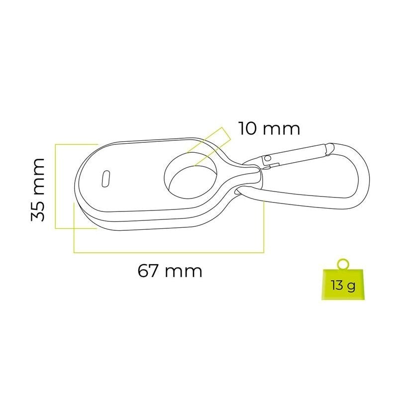 Samsung Galaxy SmartTag2 Mobile Origin Silikone Case - inkl. Karabinhage - Selvlysende Grøn