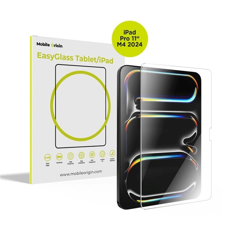 iPad Pro 11" (2025 / 2024) Mobile Origin EasyGlass - Beskyttelsesglas til Skærm - Gennemsigtig