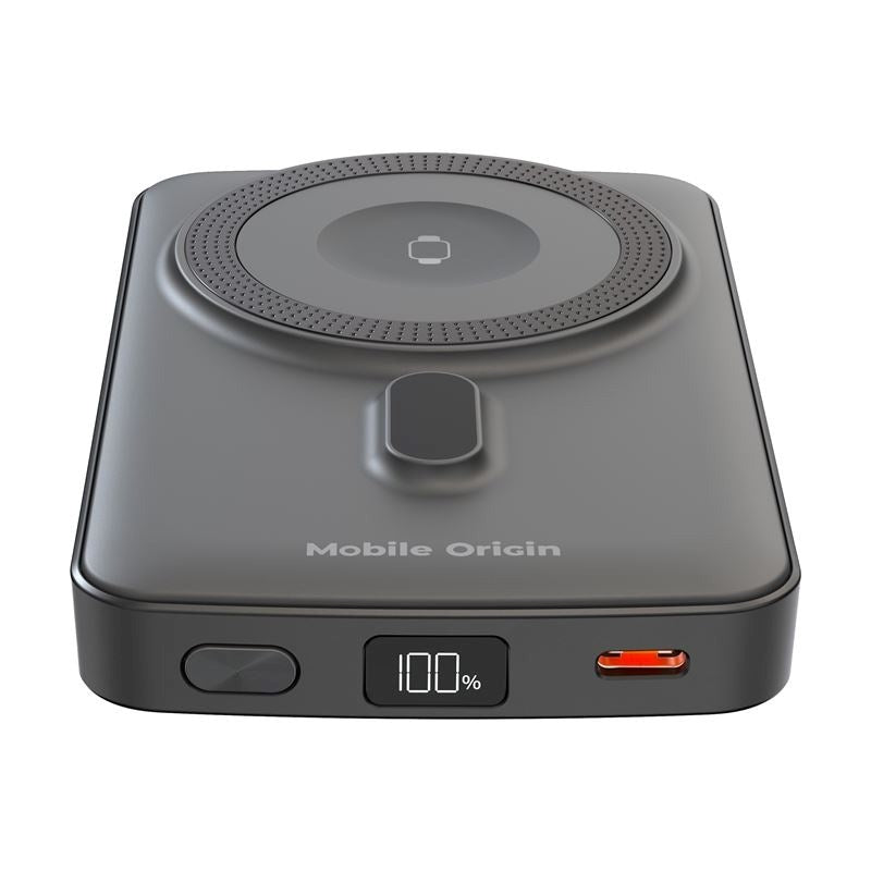 Mobile Origin Powerbank til Smartphone / Apple Watch - 20W - 10.000mAh - LCD-Display - USB-C Stik - Grå