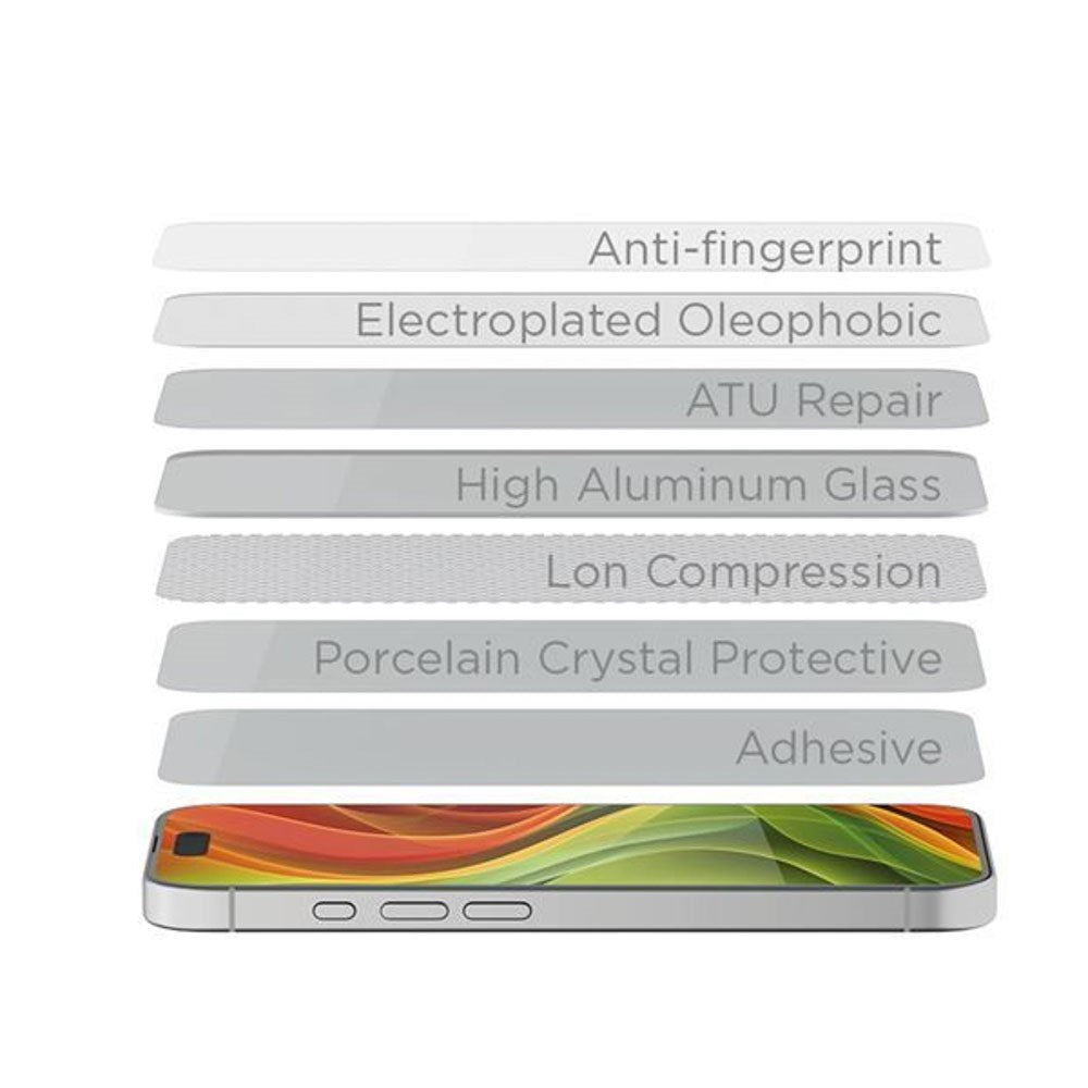 iPhone 15 Pro Mobile Origin EasyGlass Skærmglas - 2 stk - Gennemsigtig / Sort Kant