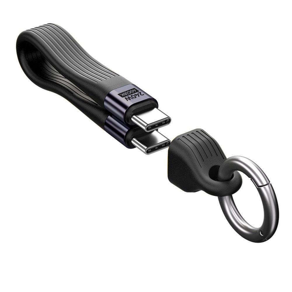 Mobile Origin 240W USB-C til USB-C Kabel m. Nøglering - 13cm - Sort