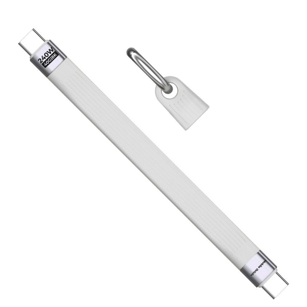 Mobile Origin 240W USB-C til USB-C Kabel m. Nøglering - 13cm - Hvid