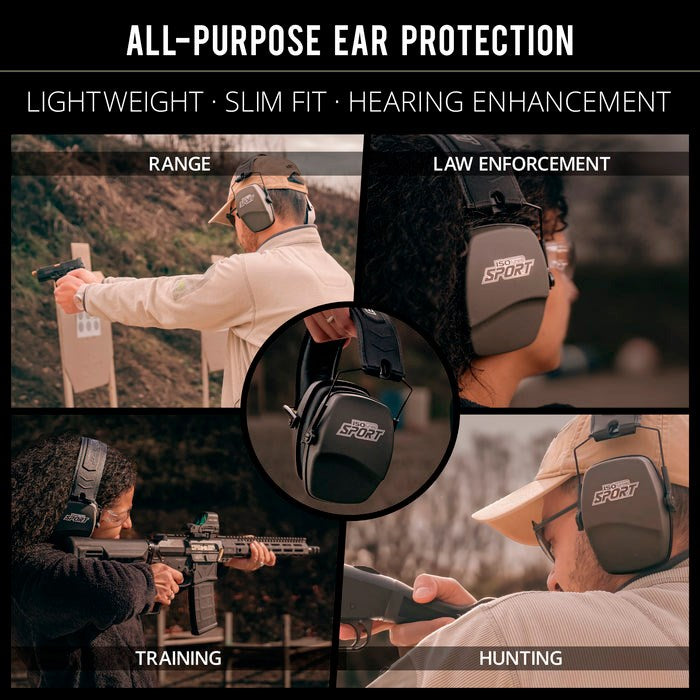 ISOtunes Slim Passive Sport øreklokker - EN352 - Sort