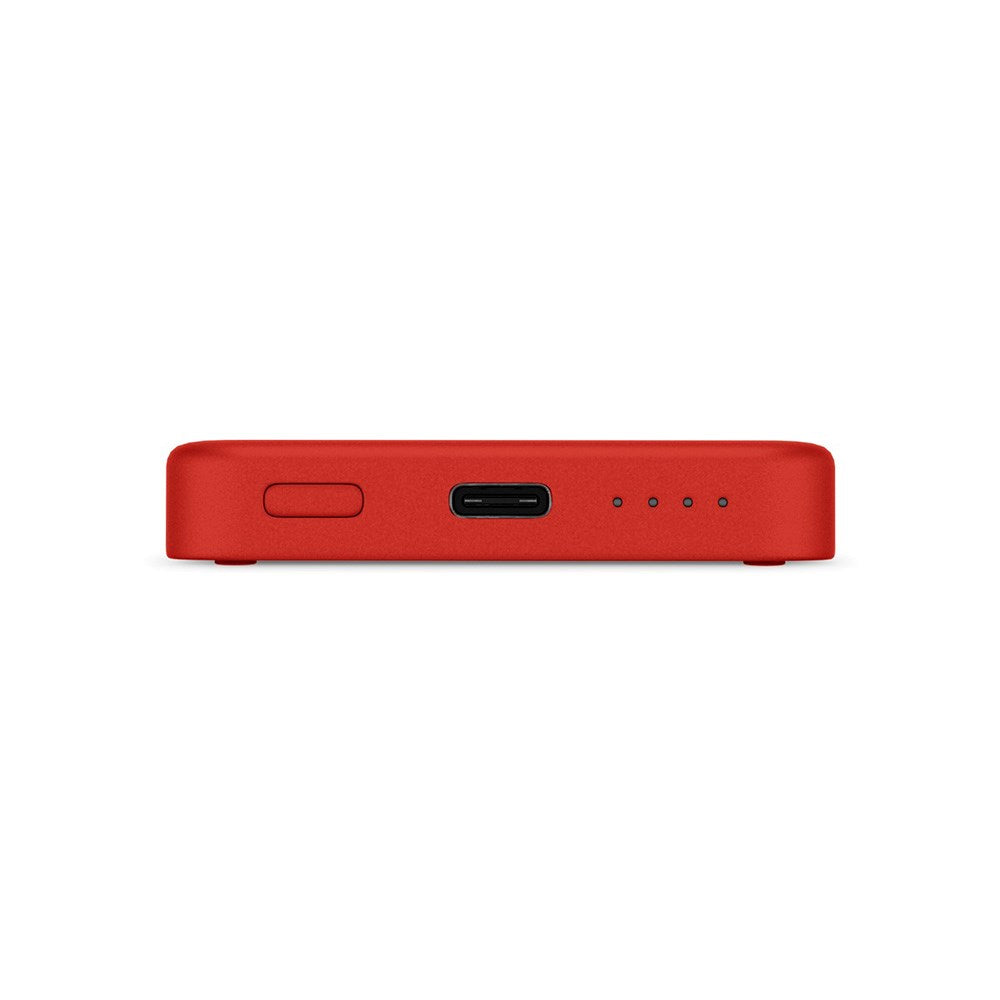 Epico 15W trådløs magnetisk Powerbank 4200 mAh w. USB-C & Lightning-kabel - MagSafe-kompatibel - Rød