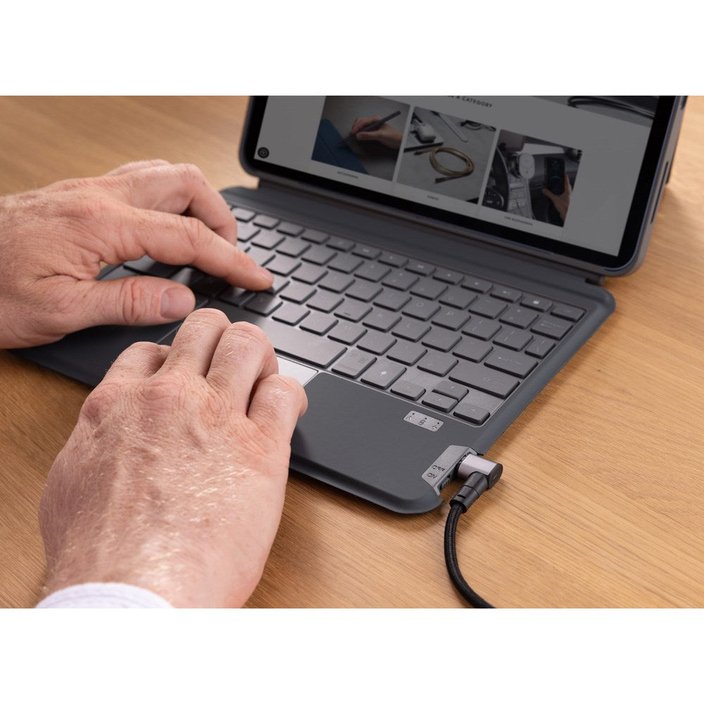 Epico magnetisk vinklet USB-C til USB-C-kabel 100W - 2m - Svart