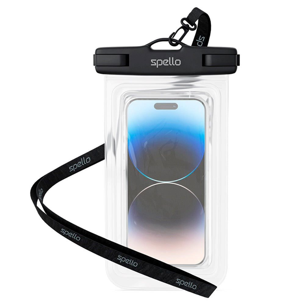 Spello Universal Waterproof Case - Svart / Gjennomsiktig (maks. mobil: 165 x 85 x 10 mm)
