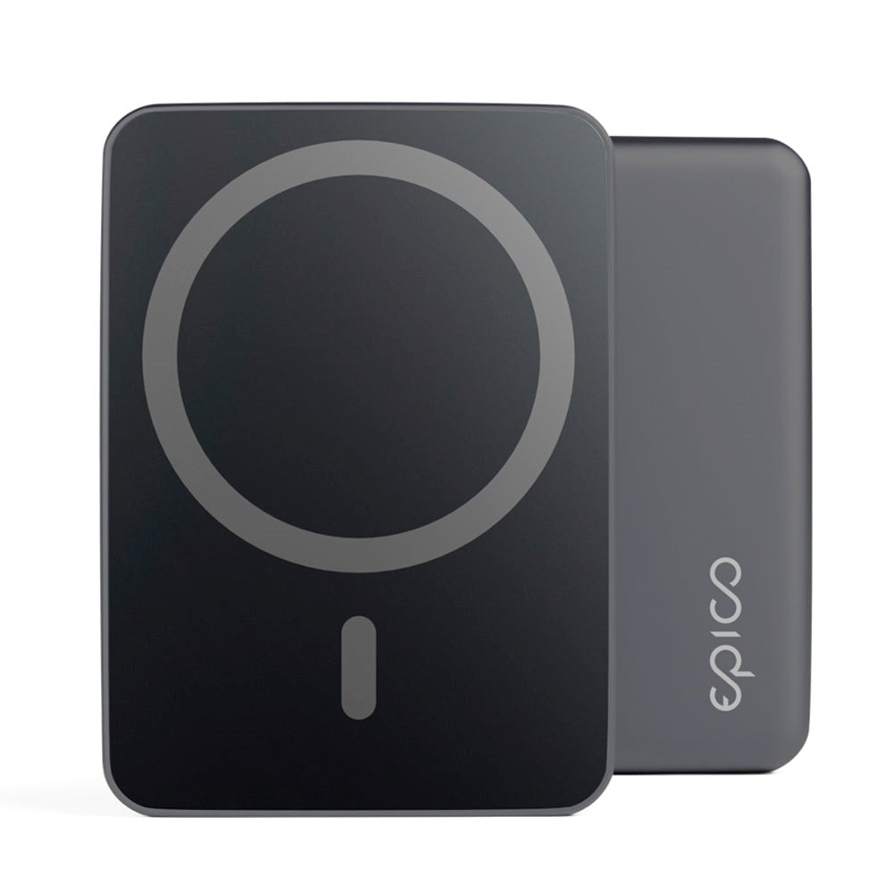 Epico Mag+ 20W Aluminium Trådløs Powerbank 5000 mAh w. USB-C-kabel - MagSafe-kompatibel - Space Grey