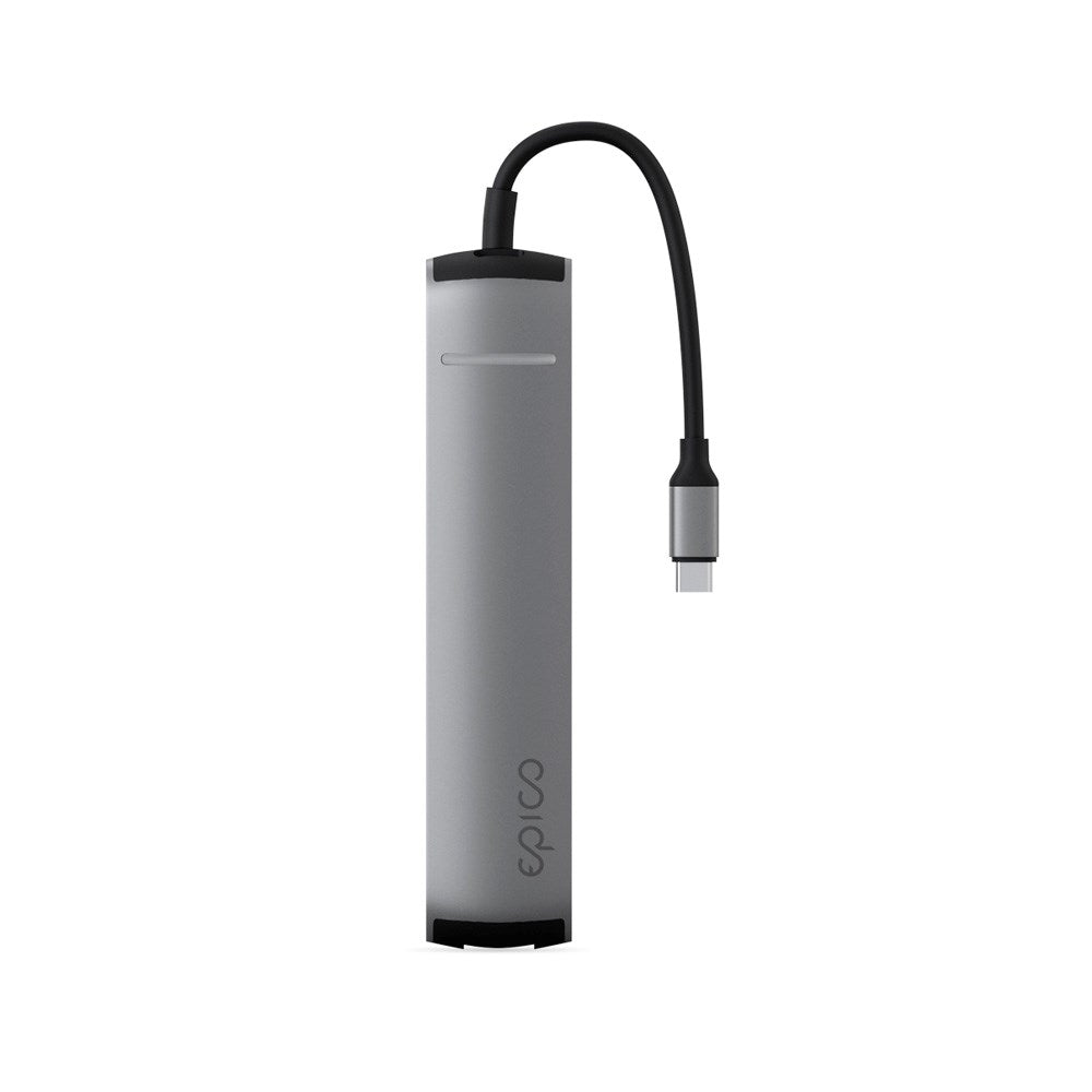 Epico 6-i-1 slank 8K USB-C-adapter - Space Grey