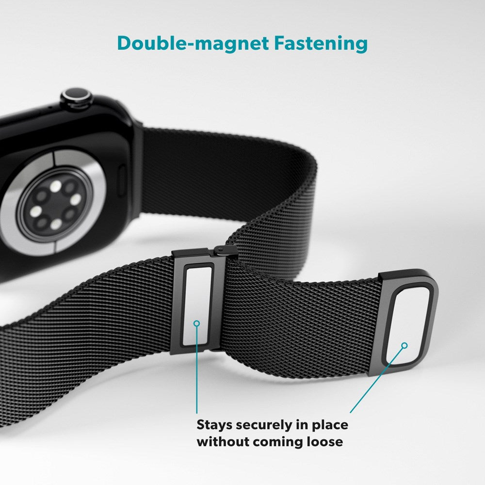 Apple Watch (38/40/SE/41/42 mm) Epico Milanese+ (pluss) rustfritt stålbånd - Space Grey