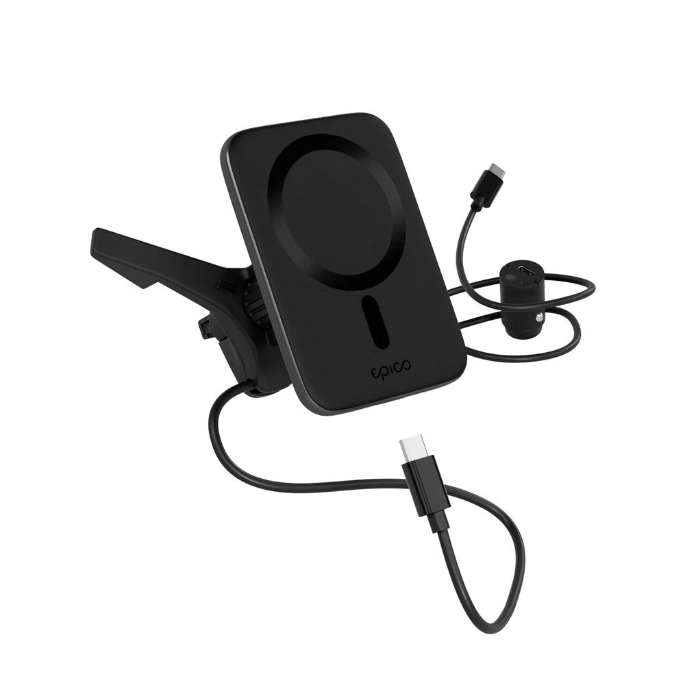 Epico Qi2 Mag+ Billader - 15W trådløs lading - MagSafe-kompatibel - Svart