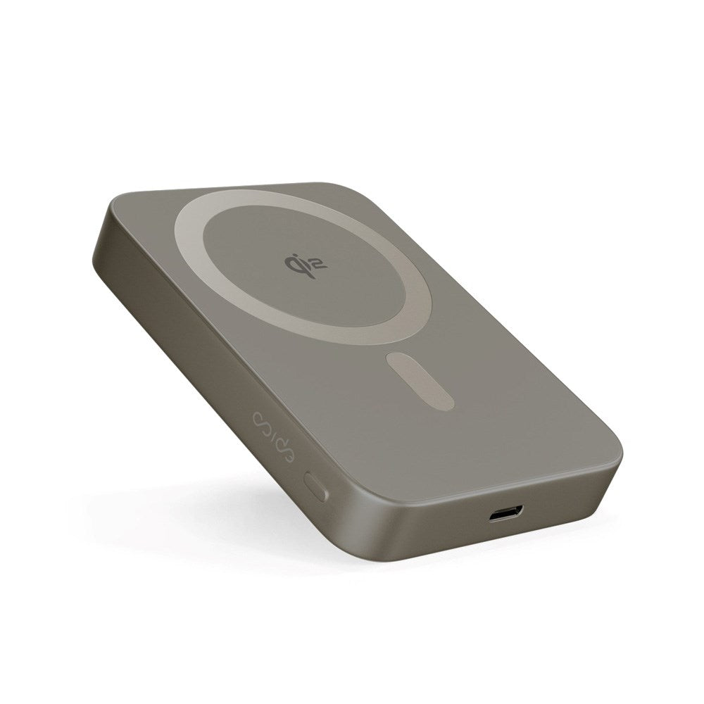 Epico 20W UltraPack EM71 10 000 mAh Alu Mag+ Power Bank - m. USB-C - MagSafe-kompatibel - Qi2 - Grå