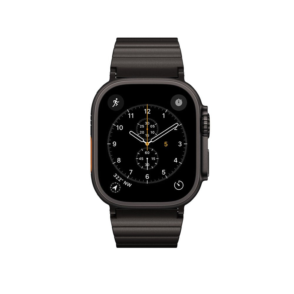 Apple Watch (42/44/SE/45/46/49) Epico UNUM Rustfri Stålrem - Sort