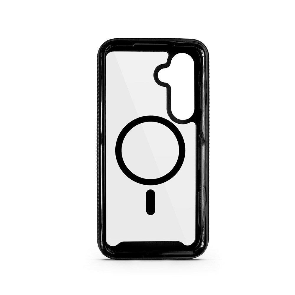 Spello Mag+ robust deksel - Samsung Galaxy S24+ (Plus) / S25+ (Plus) - MagSafe-kompatibel - Gjennomsiktig / Svart