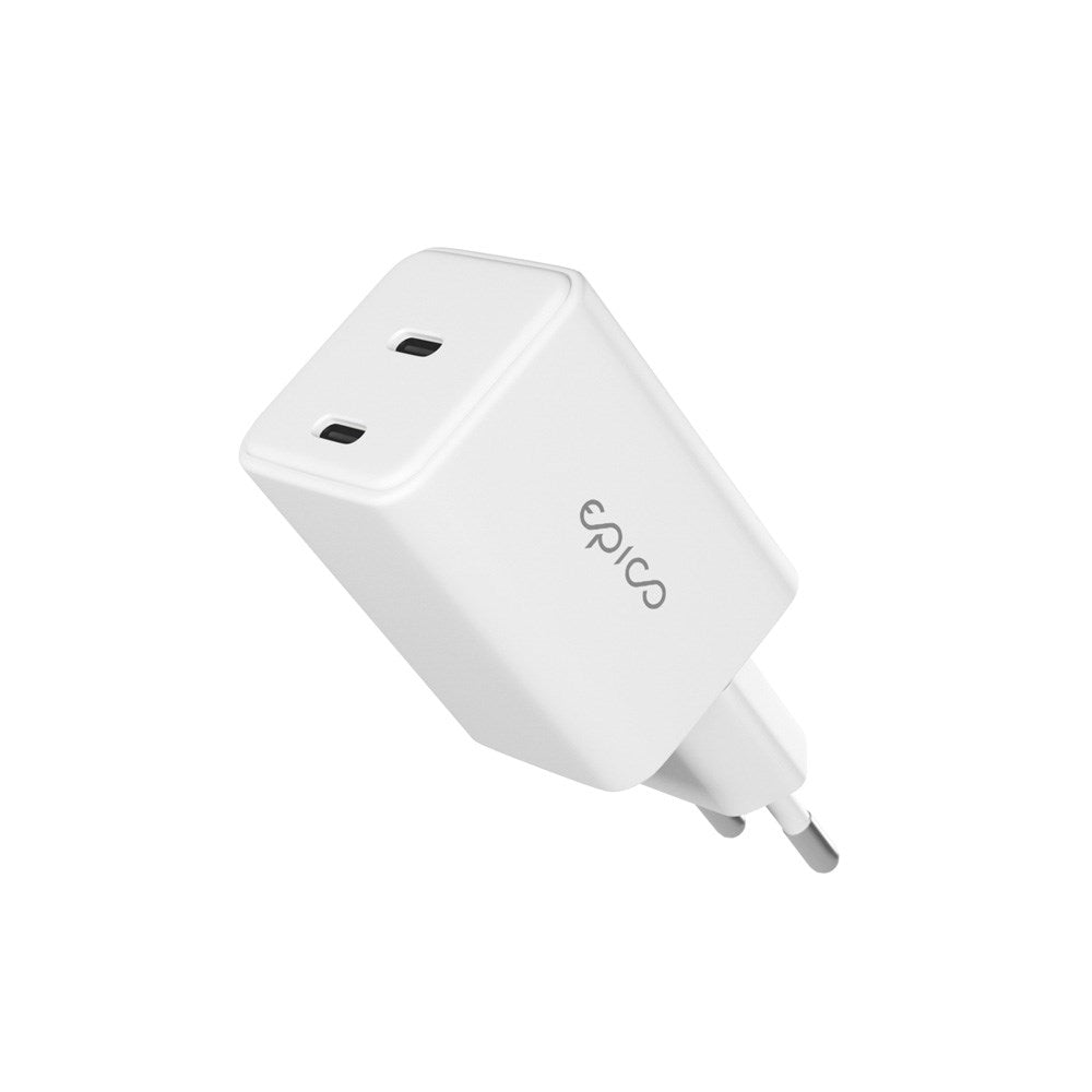 Epico UltraBoost GaN 45W Vegglader m. 2x USB-C - Hvit