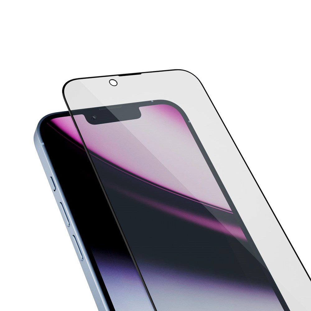 Epico - iPhone 16e / 14 / 13 / 13 Pro AntiBlue Glass 3D Skærmbeskyttelsesglas - Installationsramme - Gennemsigtig