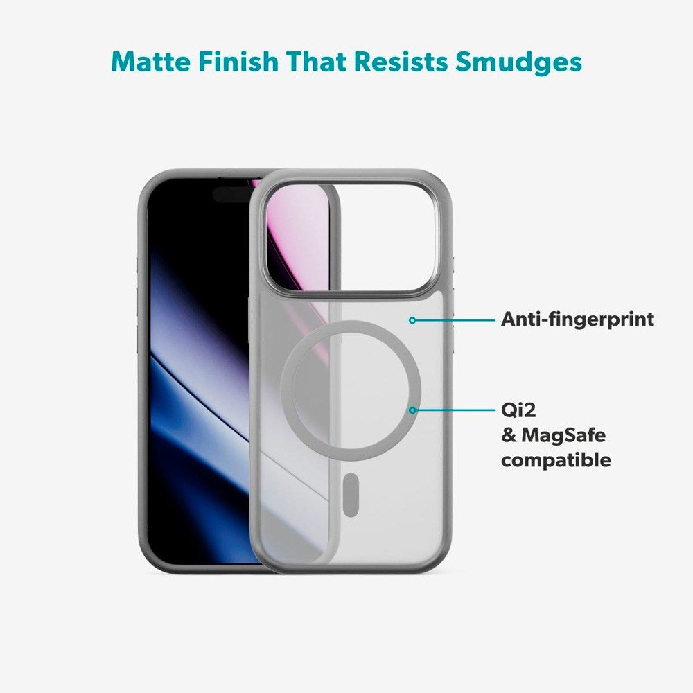 Epico HeroMatte Pro Mag+ Cover - iPhone 17 Pro Max - MagSafe Kompatibel - Grå