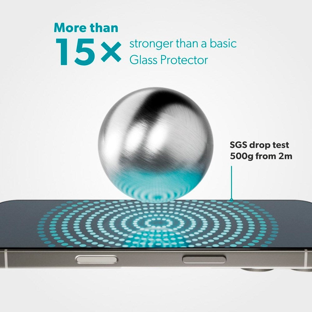 Epico - iPhone 17 Pro - ImpactCeramic Glass 3D Skærmbeskyttelsesglas - Gennemsigtig