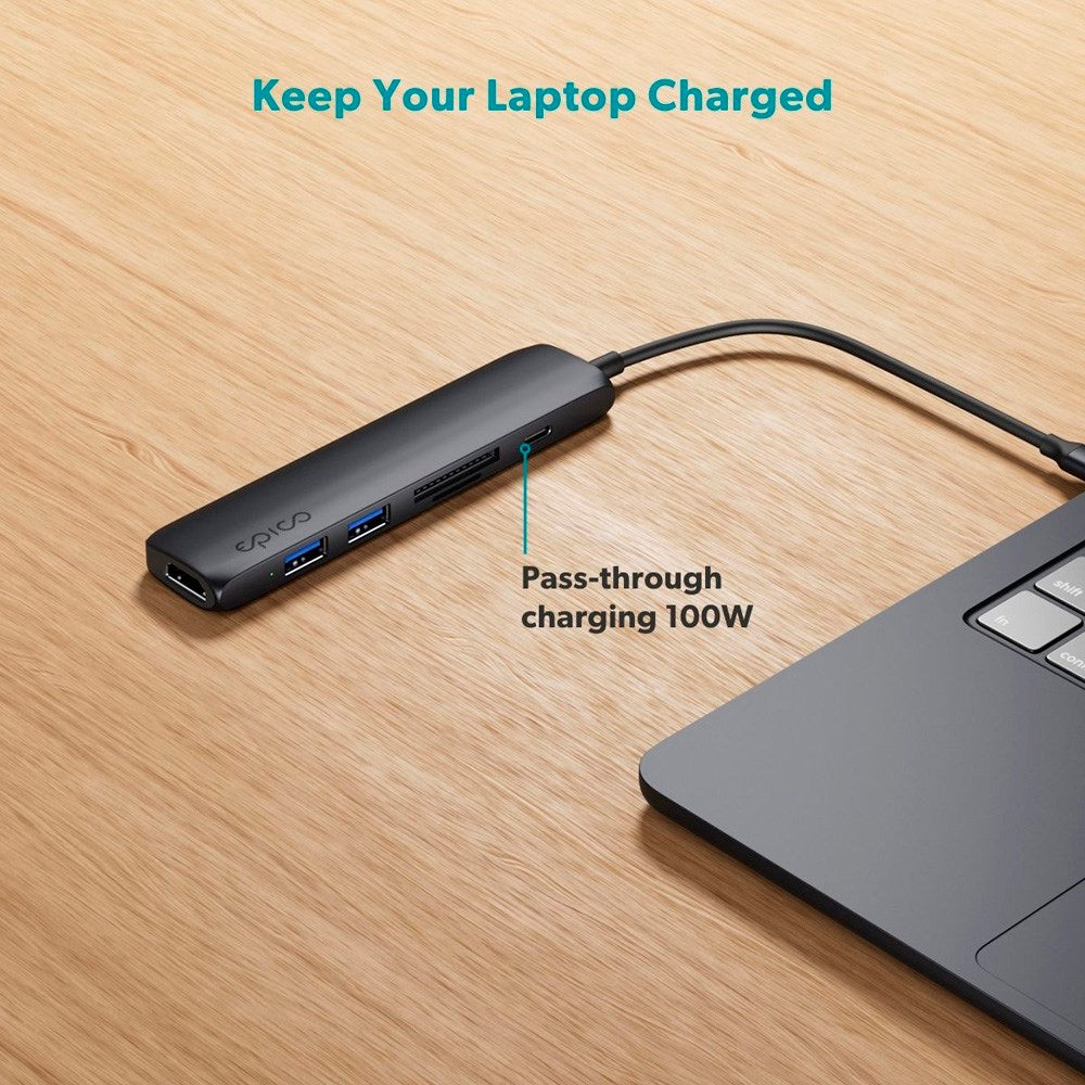 6-i-1 Aluminium Hub 8K - Epico - Midnight