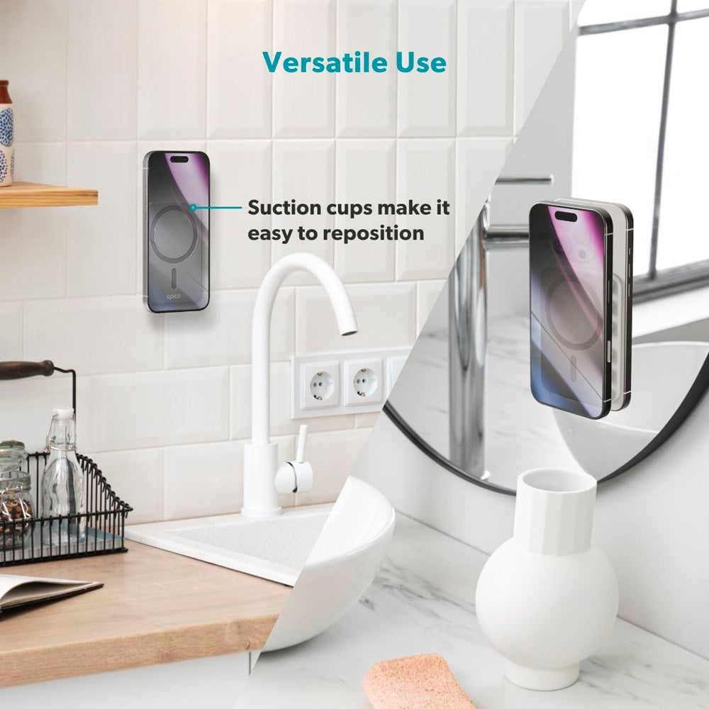 Epico Mag+ Sugekop Mobilholder - MagSafe Kompatibel - Titanium