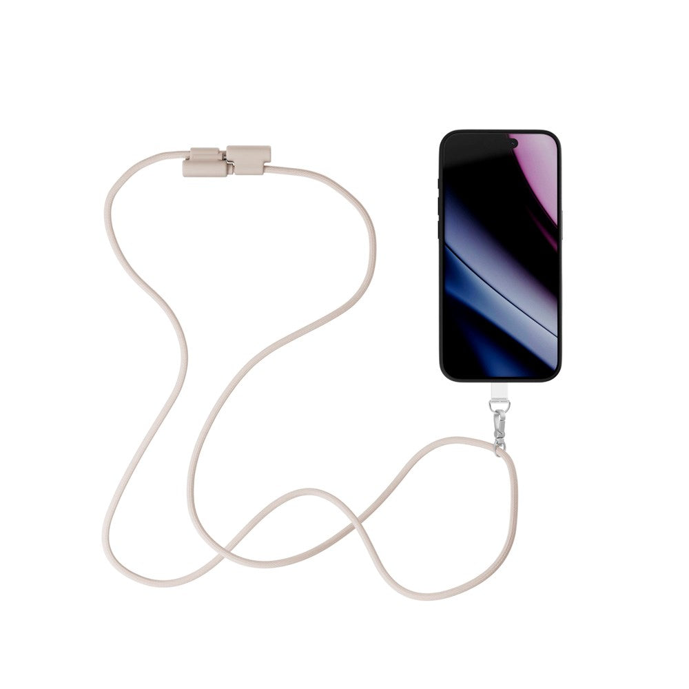 Epico Mobilstrop m. Integreret USB-C til USB-C Kabel - Beige