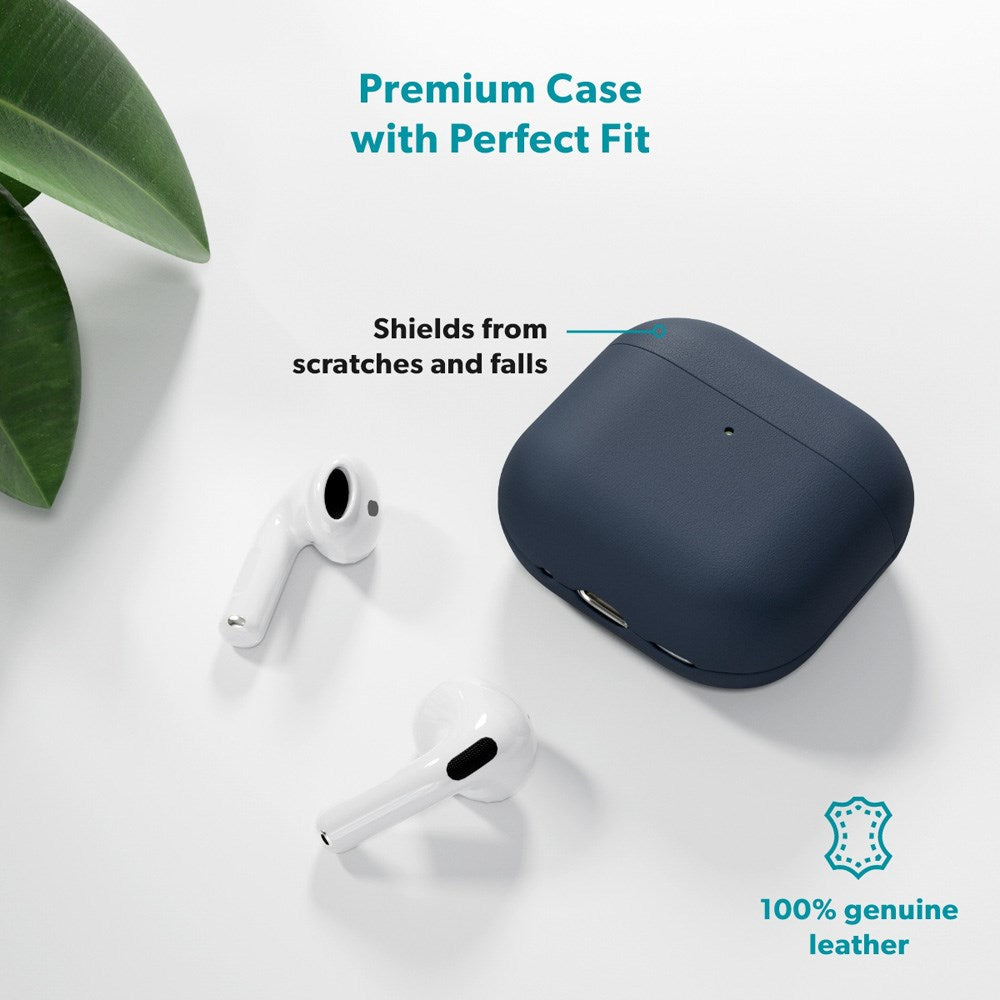 Epico - Apple AirPods Pro (3. gen.) Ægte Læder Cover - Blå