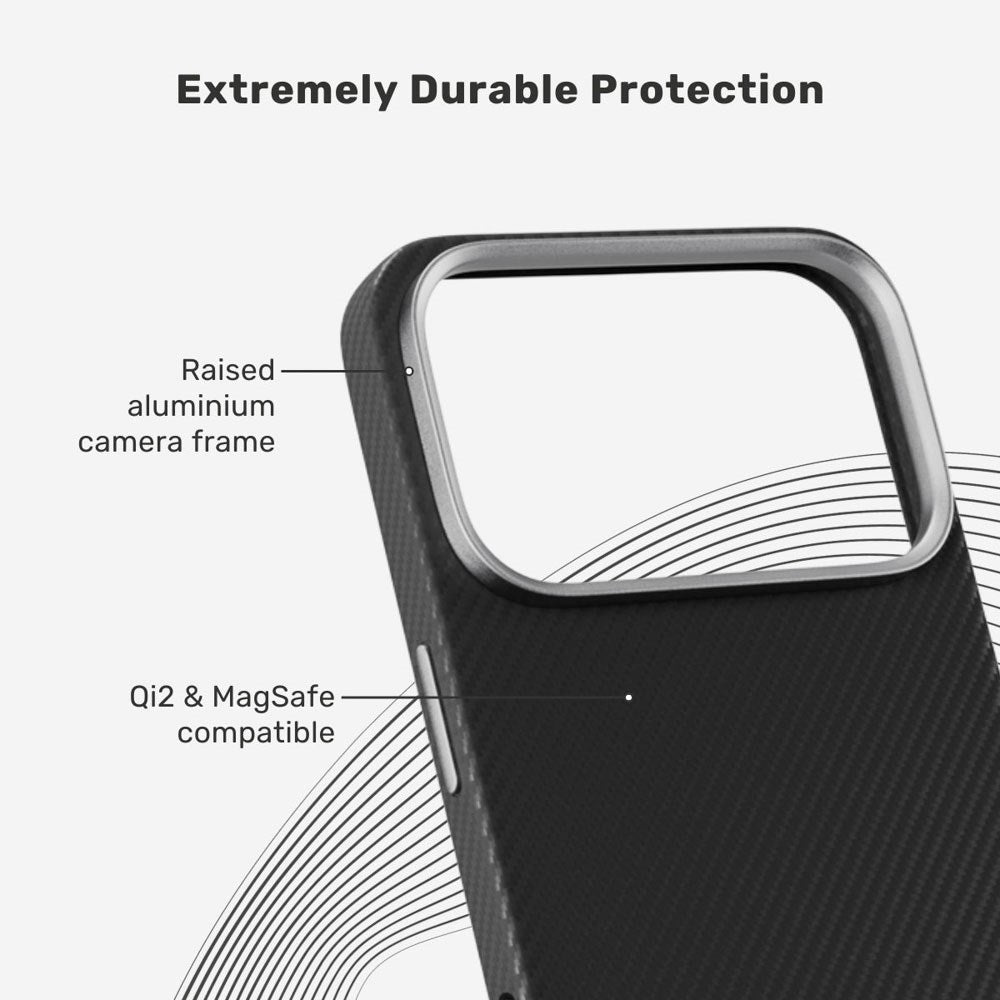 iPhone 17 Pro Epico UNUM FlexAramid Mag+ Bagside Cover - MagSafe Kompatibel - Sort